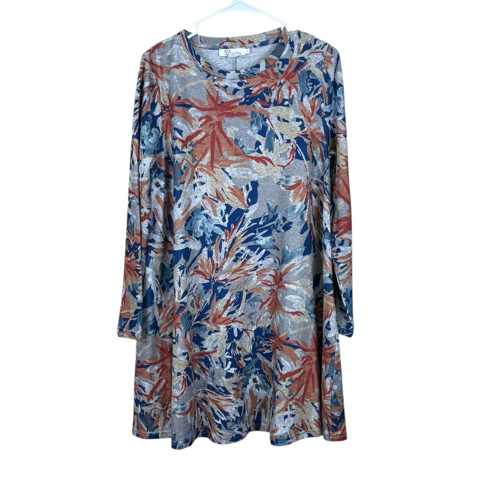 Aryeh Women's Dress Size Small Grey Floral  3/4 Sleeves Fit & Flare EUC‎